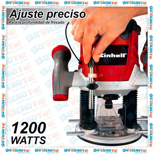 Imagen 6 de 10 de Fresadora Rebajadora Router 1200w Te-ro + Kit Fresas Einhell