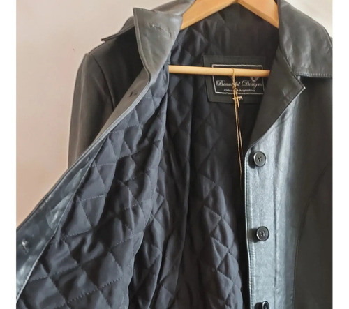 Campera Larga Muy Abrigada, Cuero Vacuno. Talle M Amplio.