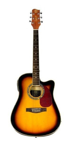 Imagem 1 de 4 de Violão Folk Eletroacústico Cutaway Jahnke Jvef002 Sunburst