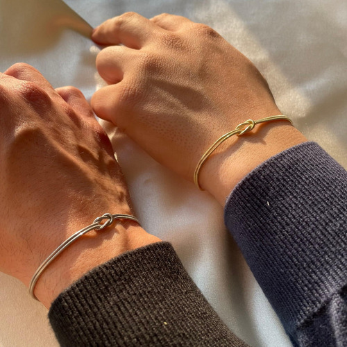 Pulseira Casal Aço Inoxidável Com Nó