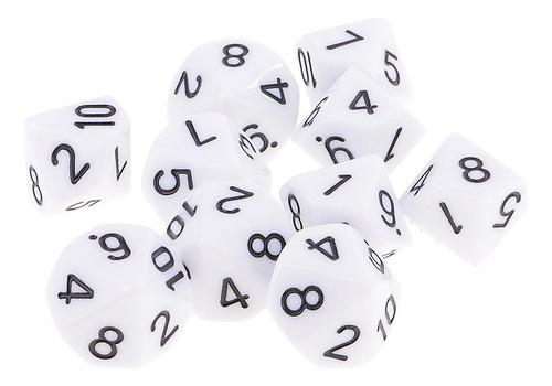 10pcs D10 Dados Dados Acrílicos Caras Para And Juegos
