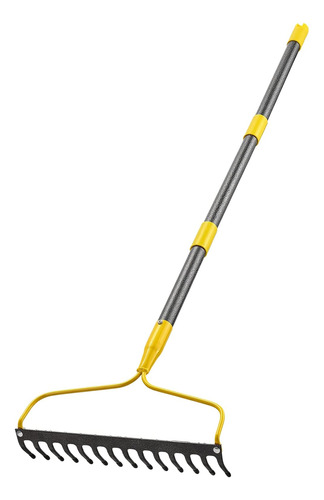 Garden Rake,14 Tines Heavy Duty Bow Rake For Lawns,60 Inch L