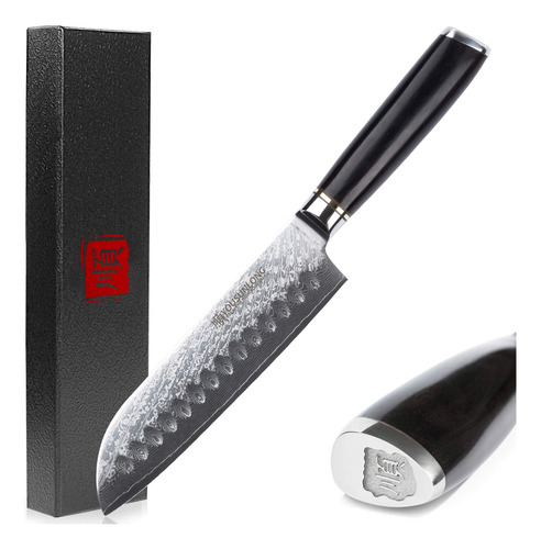 Sunlong Santoku - Cuchillos De Chef De 7 Pulgadas, Acero De