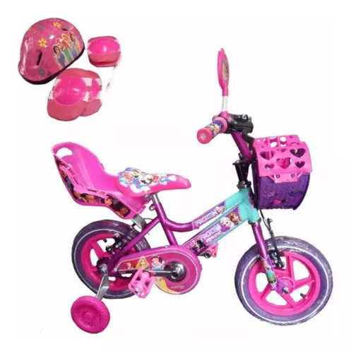 Bicicleta De Niñas Aro 16, 5-8 Años, Kit Protección,luz Led