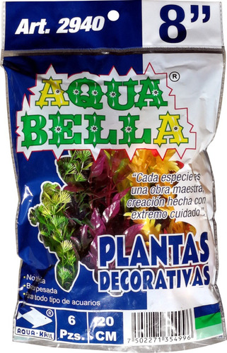 Imagen 2 de 2 de Plantas Artificiales Decoración Acuario Pecera 20cm 2940