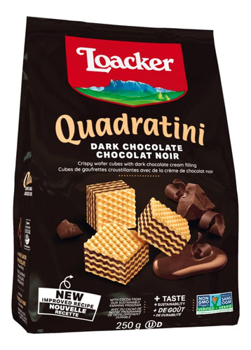 Loacker Quadratini, Cubos De Oblea Crujientes Con Relleno De