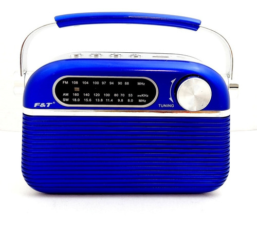 Imagen 3 de 8 de Radio Vintage Recargable Am Fm Bluetooth Usb Tf F&t Ft-951bt