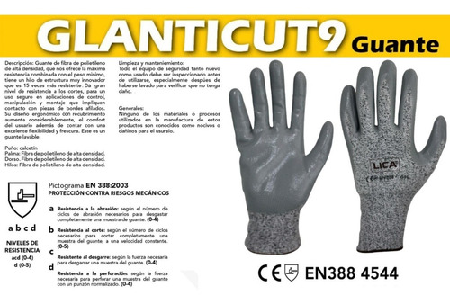 Guante Grado Anticorte Nivel 5 Protección Seguridad