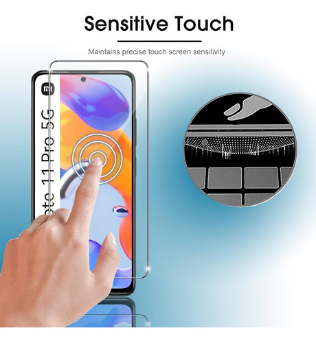 Mica Cristal Templado Y Lente Cámara Para Redmi Note 11 Pro