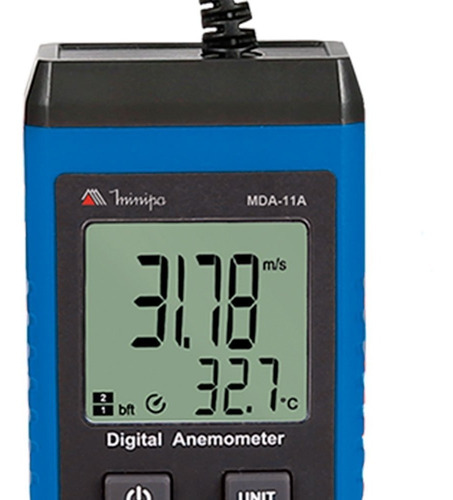 Termo Anemômetro Digital Display Lcd Duplo Mda-11a Minipa
