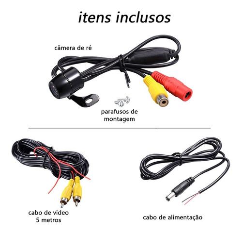 Câmera De Ré Automotiva Hd Estacionamento Visão Noturna