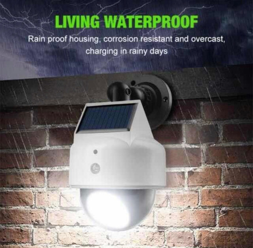 Luz Solar De Seguridad Recargable Control Remoto Camara Fals