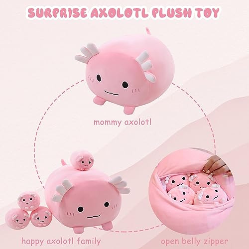 Toysym Axolotl - Peluche De Axolotl Con 4 Peluches De Axolot