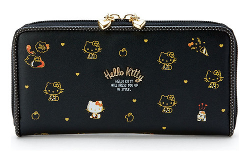 Sanrio Kurome Kt Cat Cartera De Pu De Moda De Estilo Largo