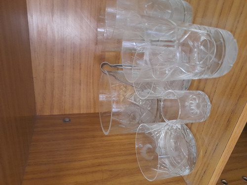 Imagen 1 de 4 de Hielera 2 Vasos Y 3 Vasos Trago Largo De Cristal Para Whisky