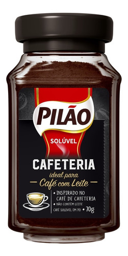 Café Solúvel Pilão Cafeteria Em Vidro Com 70g