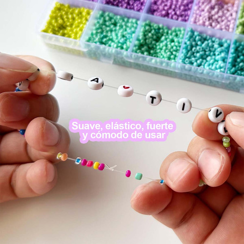 Hilo Elastico Para Pulsera 0.8 Mm Transparente 800 Mtrs