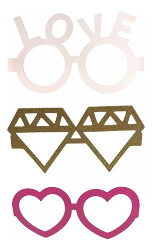 Antifaz Antifaces Lentes Rosa Dorado Love Tiffany X6