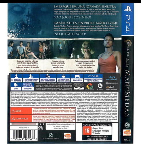 The Dark Pictures Anthology Man Of Medan - Ps4 (Usado)