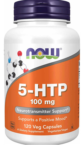 5htp 100 Mg, Soporte Para Neurotrasmisores 120 Cápsulas Now.