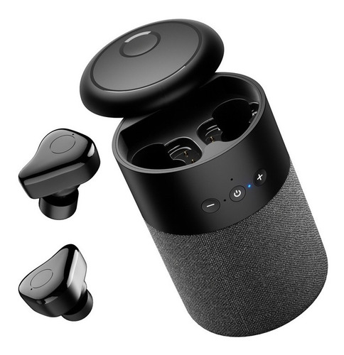 Auricular In Ear + Parlante Inalambrico Bluetooth Touch Color Negro