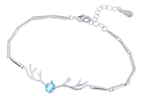 Brazalete De Asta De Ciervo De Plata Brazalete De Azul