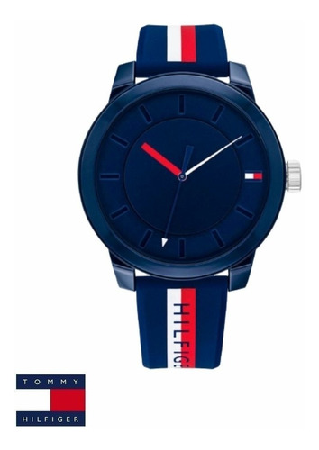 Reloj Tommy Hilfiger Hombre Azul Denim 1791746 Silicona 