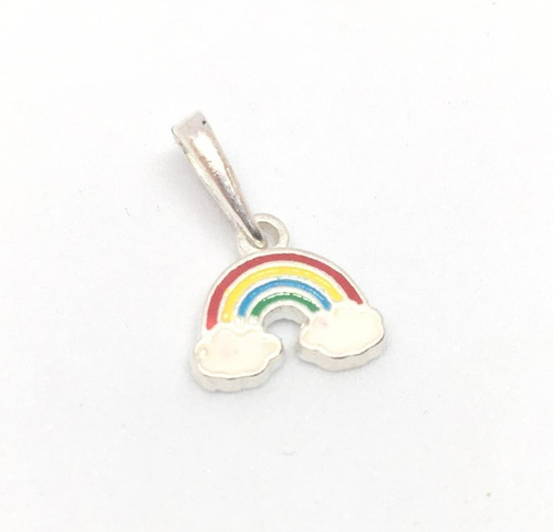 Dije Arco Iris Esmaltado Nena Regalo  Plata 925.