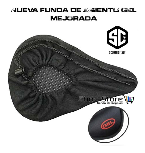 Imagen 4 de 7 de Funda Asiento Bicicleta Gel Silicona Scooter Spinnig Fija