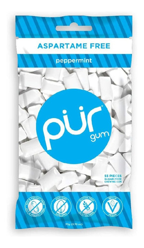 Chicle Sin Aspartame Pur Gum Menta Peppermint 55 Pc Se