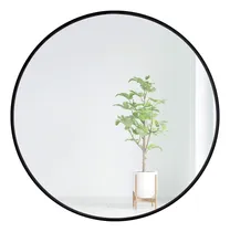 Comprar Emaison Espejo De Pared Redondo Negro, Espejo Rústico Mate.