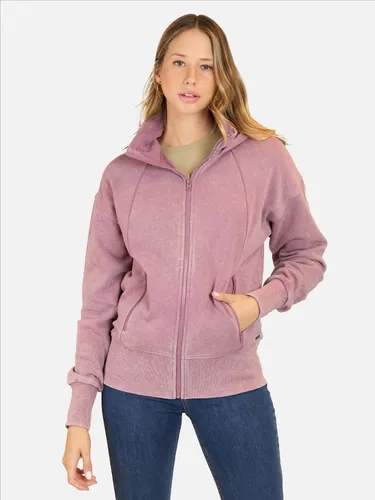 Poleron Fz Zippertrue Morado Mujer Maui And Sons
