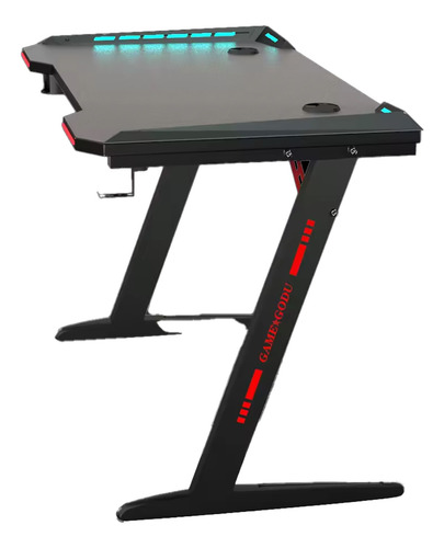 Mesa Para Escritório Gamer Com Led Rgb Computador Notebook