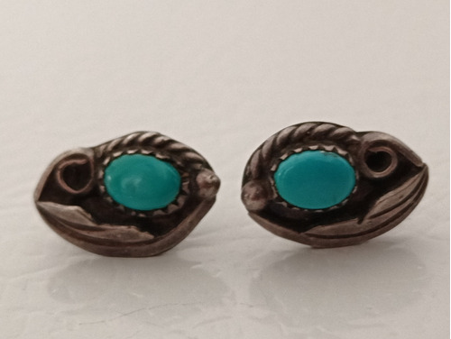 Bonitos Aretes De Plata Navajo Firmados Fy