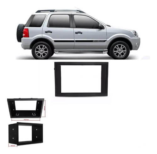 Moldura Painel 1 Din Para Cd Radio Usb Ecosport 2003 A 2012