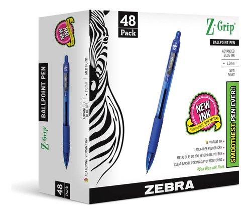 Lapiceras Ballpoint Zebra Set 48 U Blue