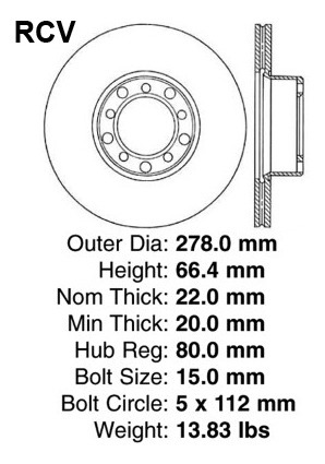 Disco Frenos  Delantera Para Mercedes Benz 280se   1979