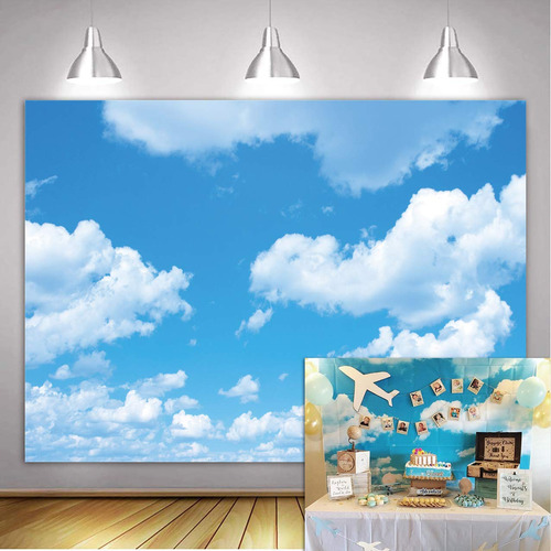Gya Fondo De Fotos De Nubes Blancas Cielo Azul De 7 X 5 Pies