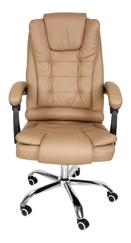 Cadeira de escritório Best Chair Confort CPB ergonômica  bege com estofado de pu
