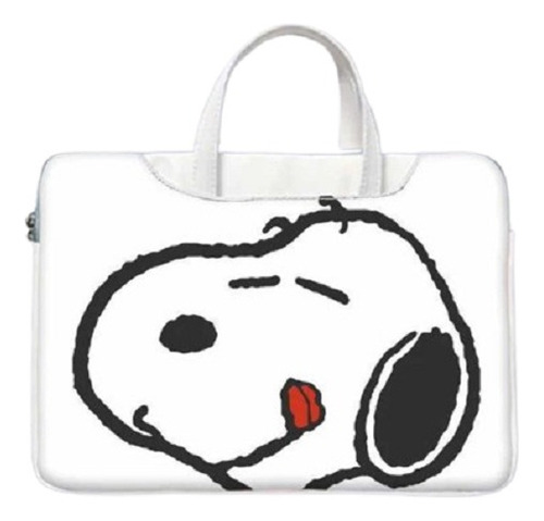 Portafolio Para Lap Top De Snoopy, Peanuts Color Blanco Tamaño De Pantalla De La Laptop 15