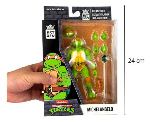 Bst Axn Tmnt Michelangelo 5in Figura De Acción