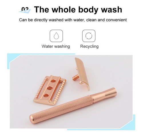 Afeitadora Unisex Clásica Rosa + 5 Hojas - Cero Plástico