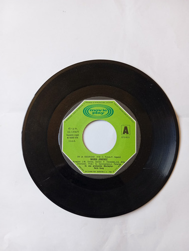 Vinilo Single De Maria Jimenez - En La Oscuridad ( F51 (Usado)