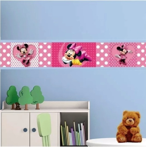 Imagen 2 de 4 de Cenefa Minnie Vinilos Decorativos Hogar Niños 10 Metros