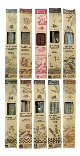 Imagem 1 de 8 de Incenso Natural Premium Nirvana 10 Cxs Variados Mais Brinde