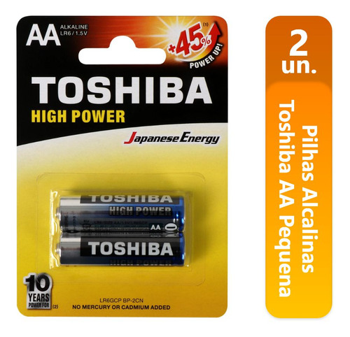 Pilhas Alcalinas Toshiba Aa Pequena Cartela Com 2 Un