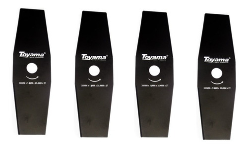 Imagem 1 de 2 de Lâmina 2 Pontas P/ Roçadeiras 300mmx1,7mmx25,4mm Toyama 4pçs