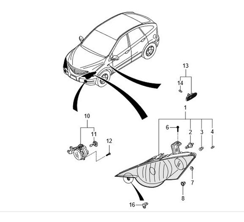 Imagen 4 de 6 de Farol Intermitente Original Ssangyong Actyon 2006-2008