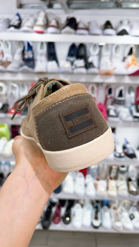 Zapato Toms Mod. Paseo Brown Canvas Lion Para Hombre