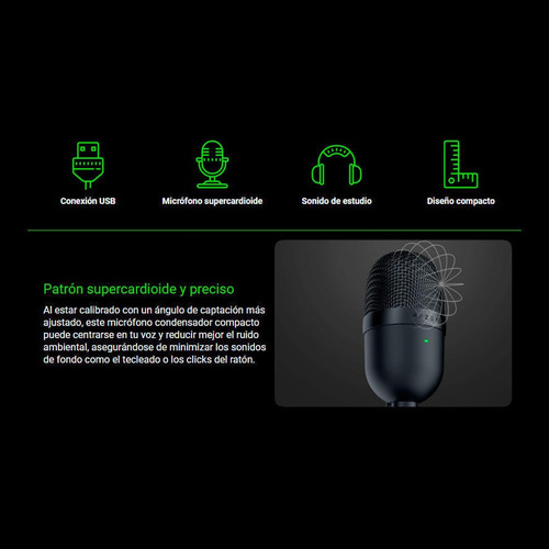 Micrófono Streamer Razer Seiren Mini Quartz Rosado